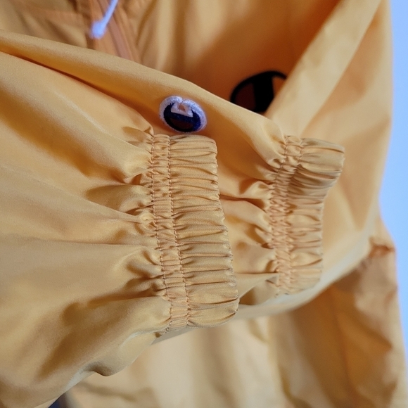 CHAMPION Wind Breaker Jacket Pockets Hood Yellow Small - Picture 10 of 14